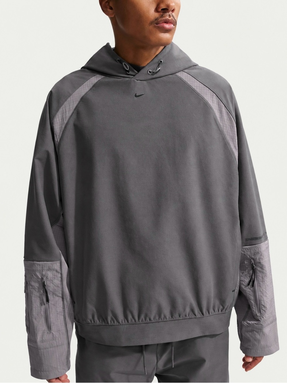 NWT$185 Nike Tech Men's Dri-FIT Shori Knit Utility Hoodie Gray Medium